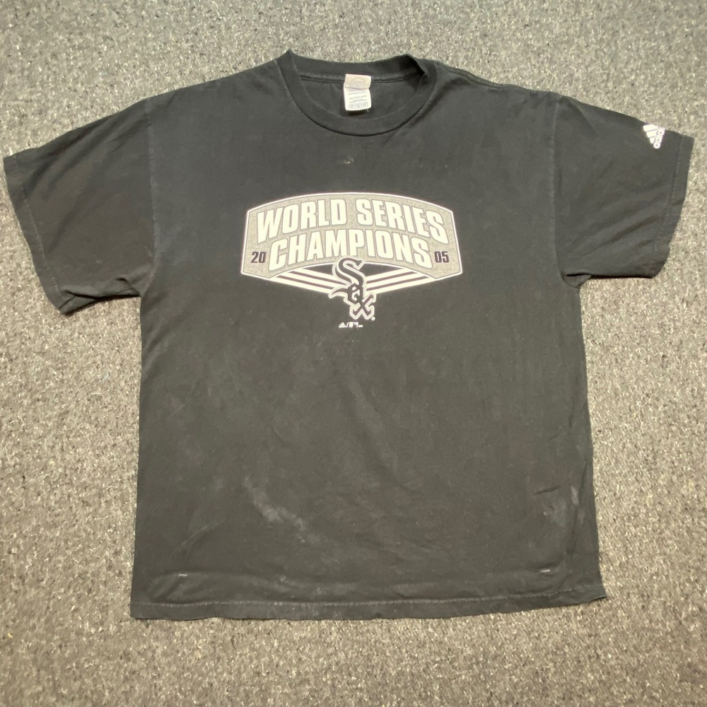 Adidas T Shirt XL Mens Black Chicago White Sox‎ 2005 World Series Champions MLB